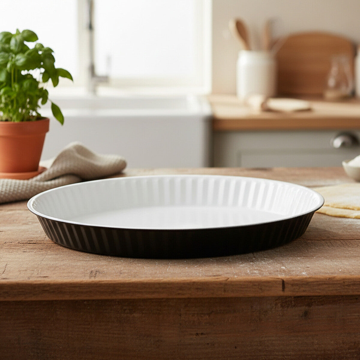 Ecocook Black Low Flan Dish