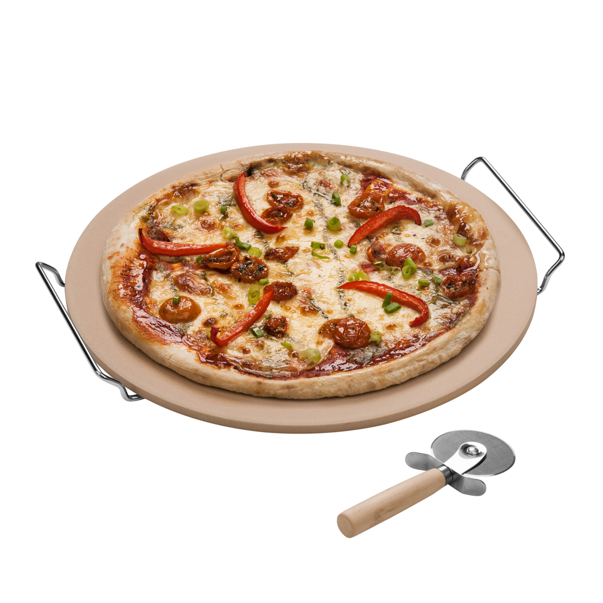 Pizza Stone And Cutter Large Set