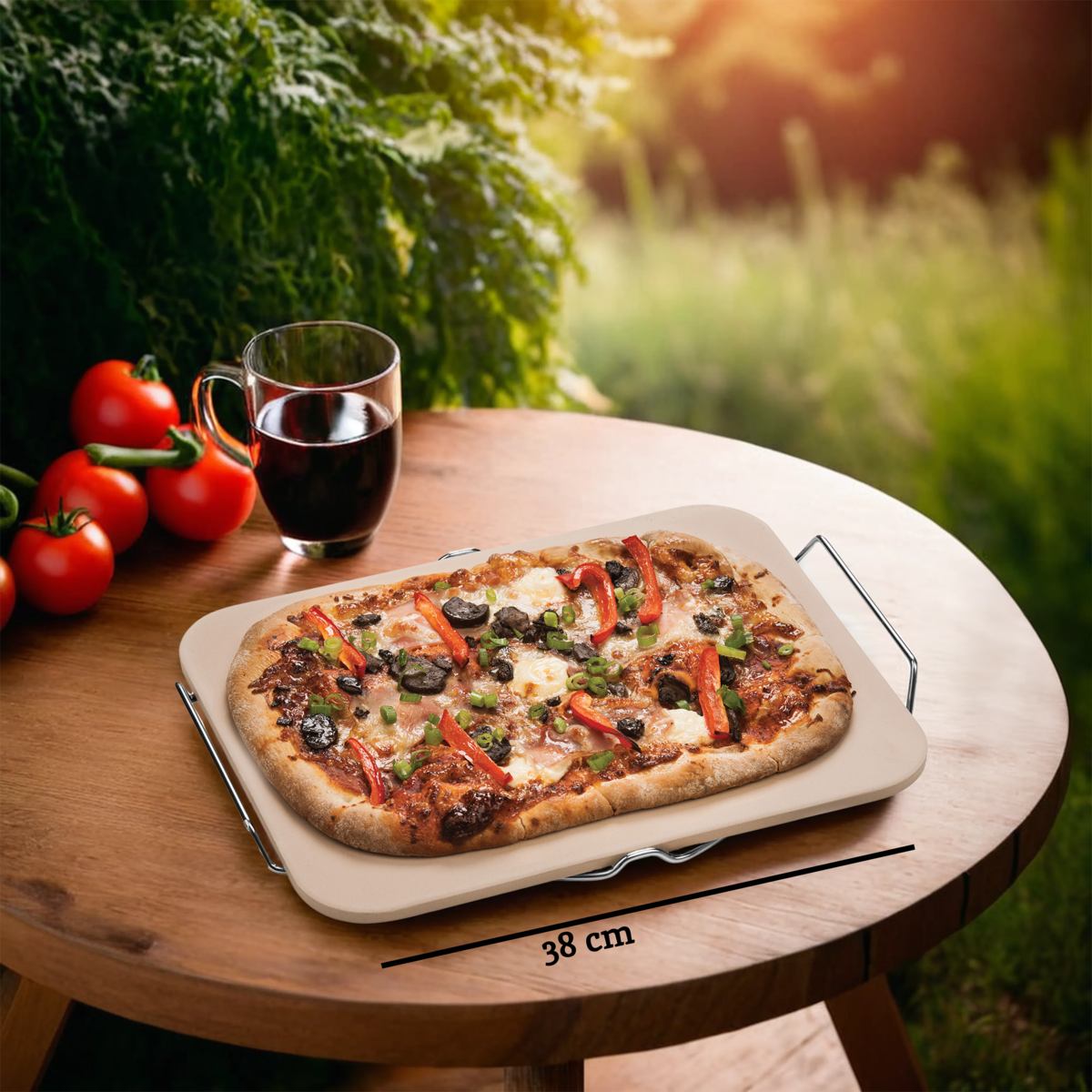 Pizza Stone Rectangular Stoneware Board