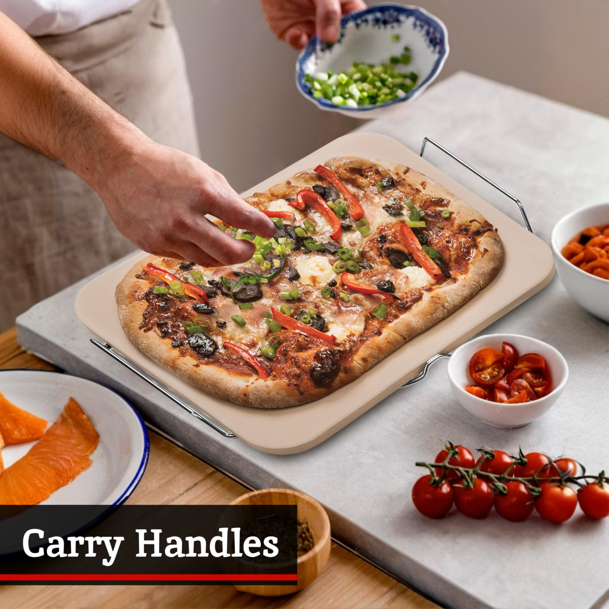 Pizza Stone Rectangular Stoneware Board