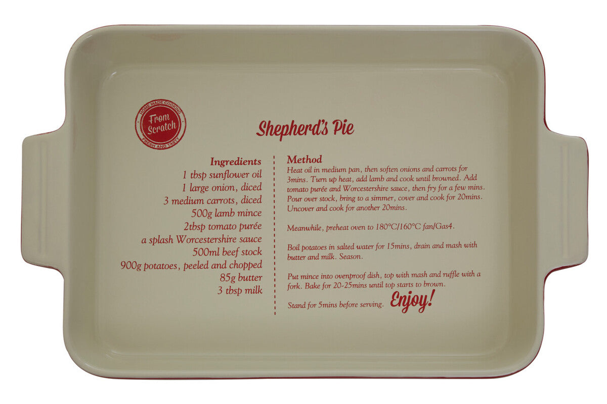Red Stoneware Rectangular Baking Dish | From Scratch