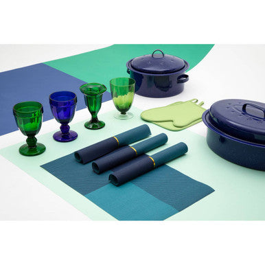 Carvara Round Self Basting Blue Enamel Roaster