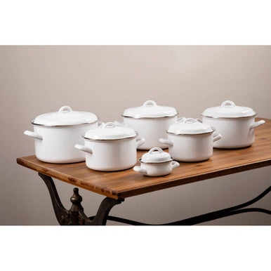 Porter 4700Ml White Enamel Casserole Dish