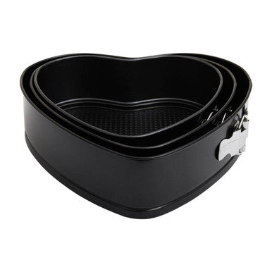 From Scratch Set of Three Heart Shaped Spring form Cake Tins
