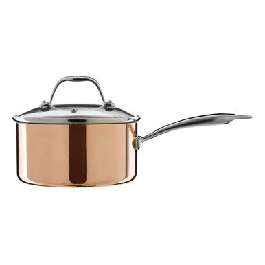Minerva Copper Finish 18cm Saucepan with Lid