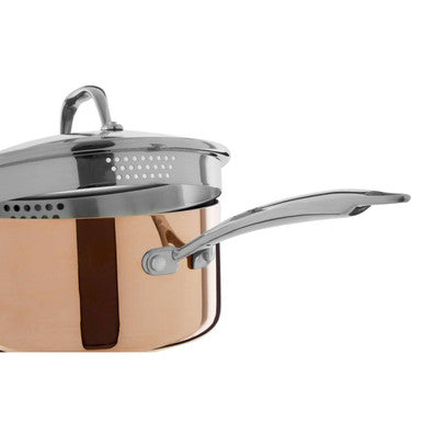 Minerva Copper Finish 20cm Saucepan with Lid