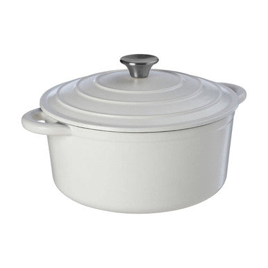 Hygge Large White Cast Iron Casserole Dish