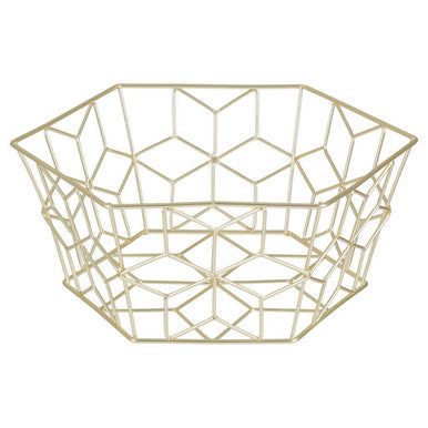 Vertex Contour Matte Gold Fruit Basket