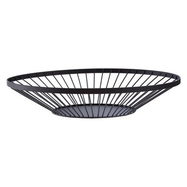Emery Matt Black Fruit Basket with Flat Base