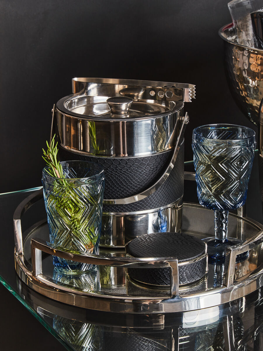 Mixology Silver Finish Ice Bucket With Tongs