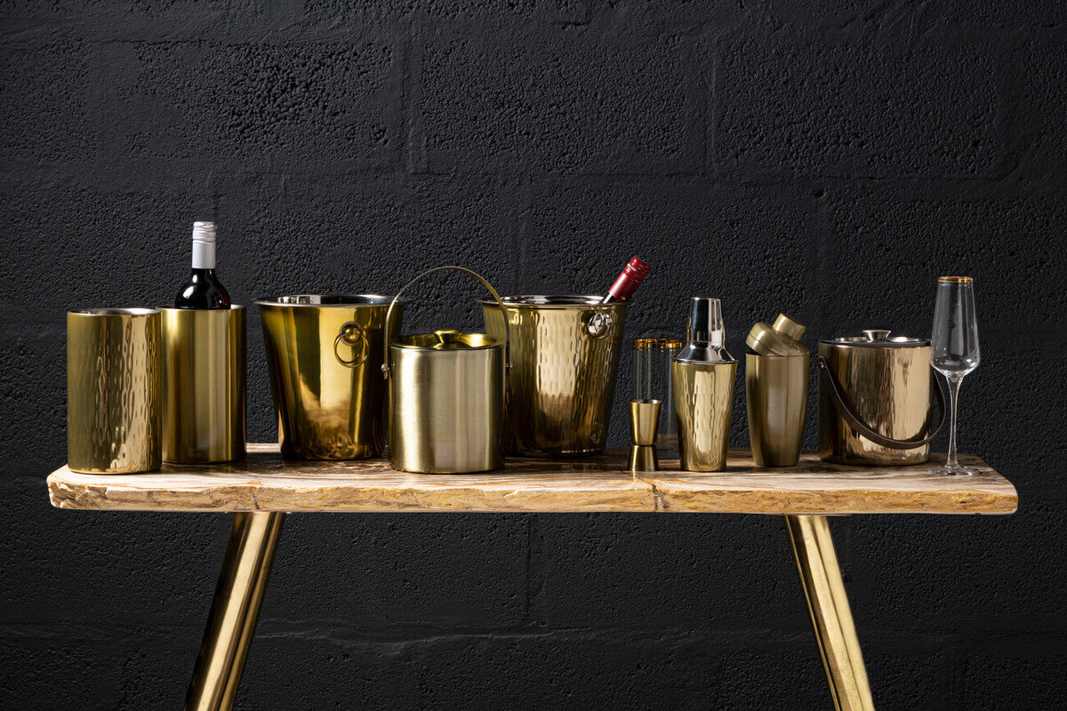 Mixology Hammered Gold Finish Wine Cooler