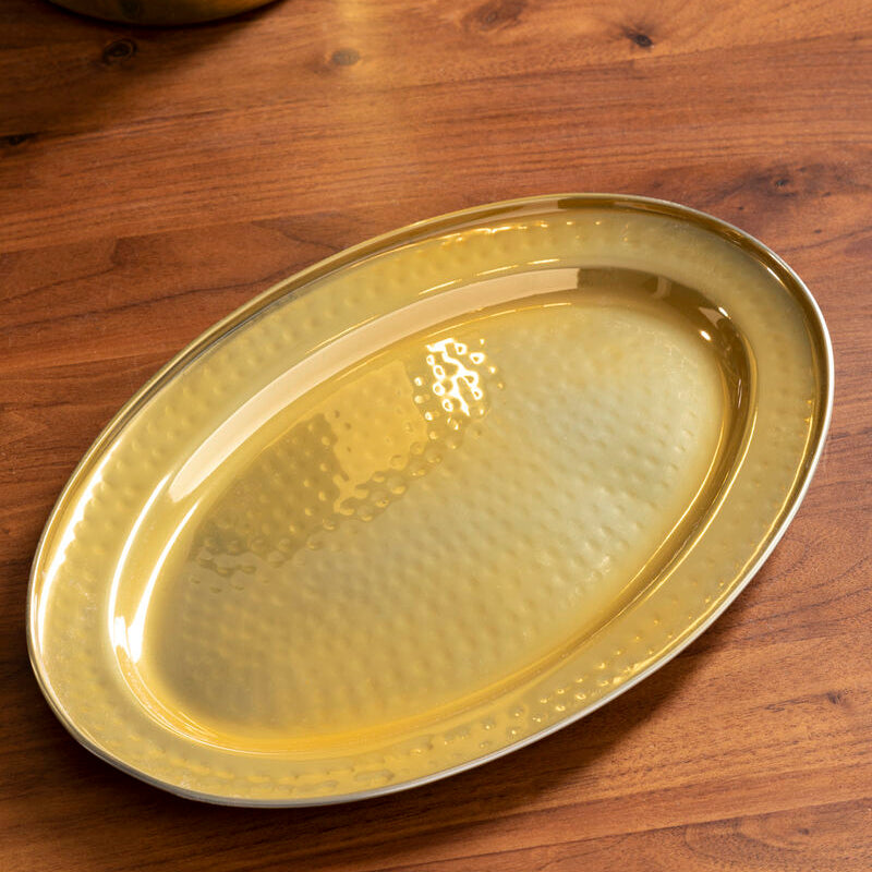 Miressa Large Brass Finish Serving Platter