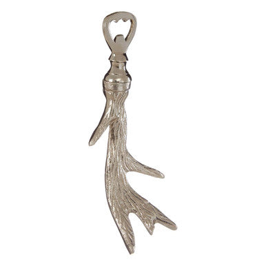 Decorative bottle opener with antler design on a white background