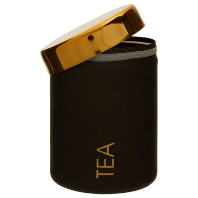 Liberty Black Enamel Finish Tea Canister
