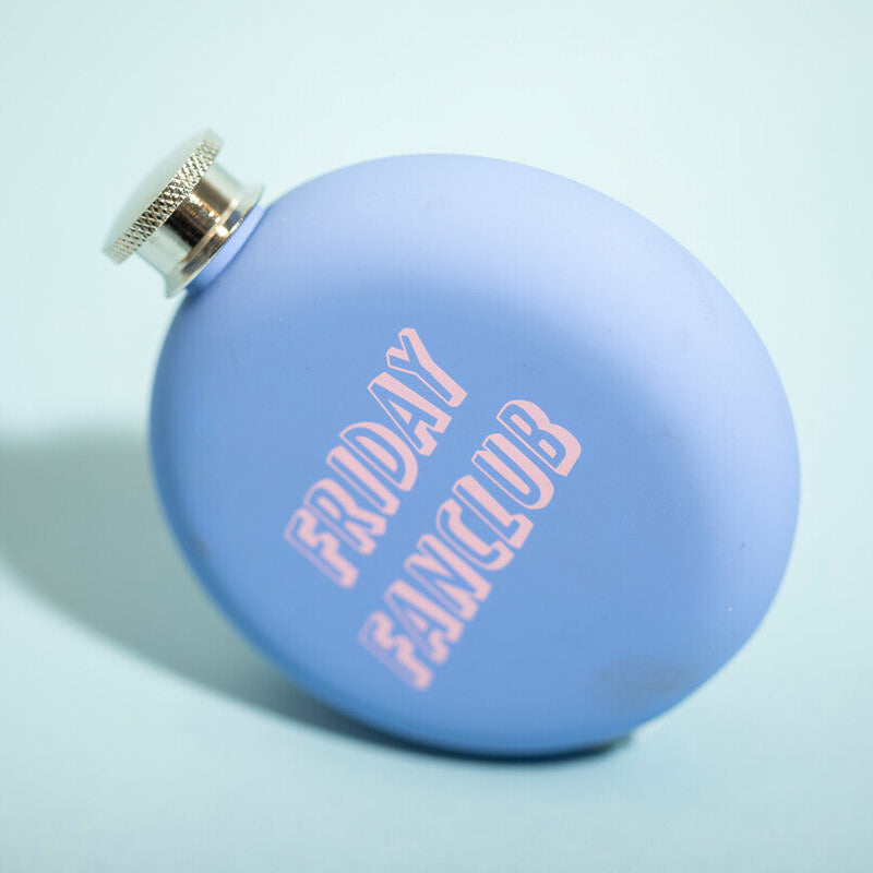 Blue round object with &