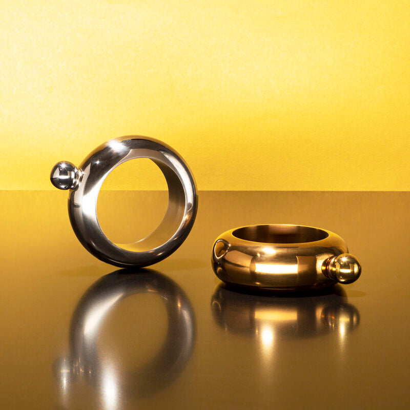 Mimo Silver Finish Bijoux Hip Flask