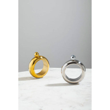 Mimo Silver Finish Bijoux Hip Flask