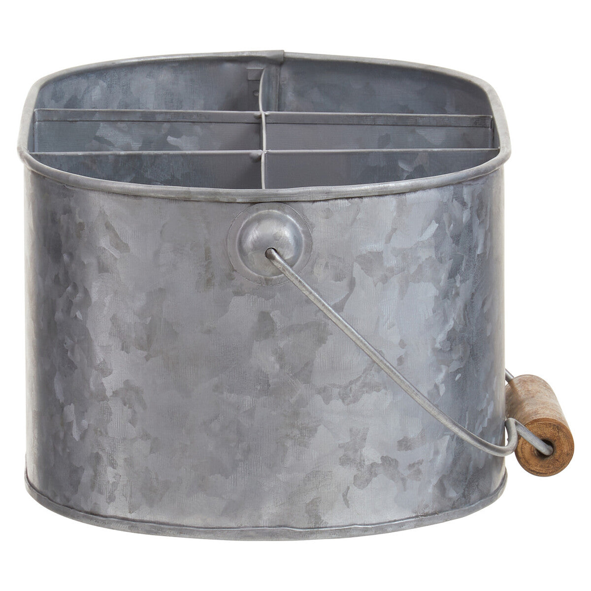 Drummond Six Compartment Oblong Galvanised Steel Caddy