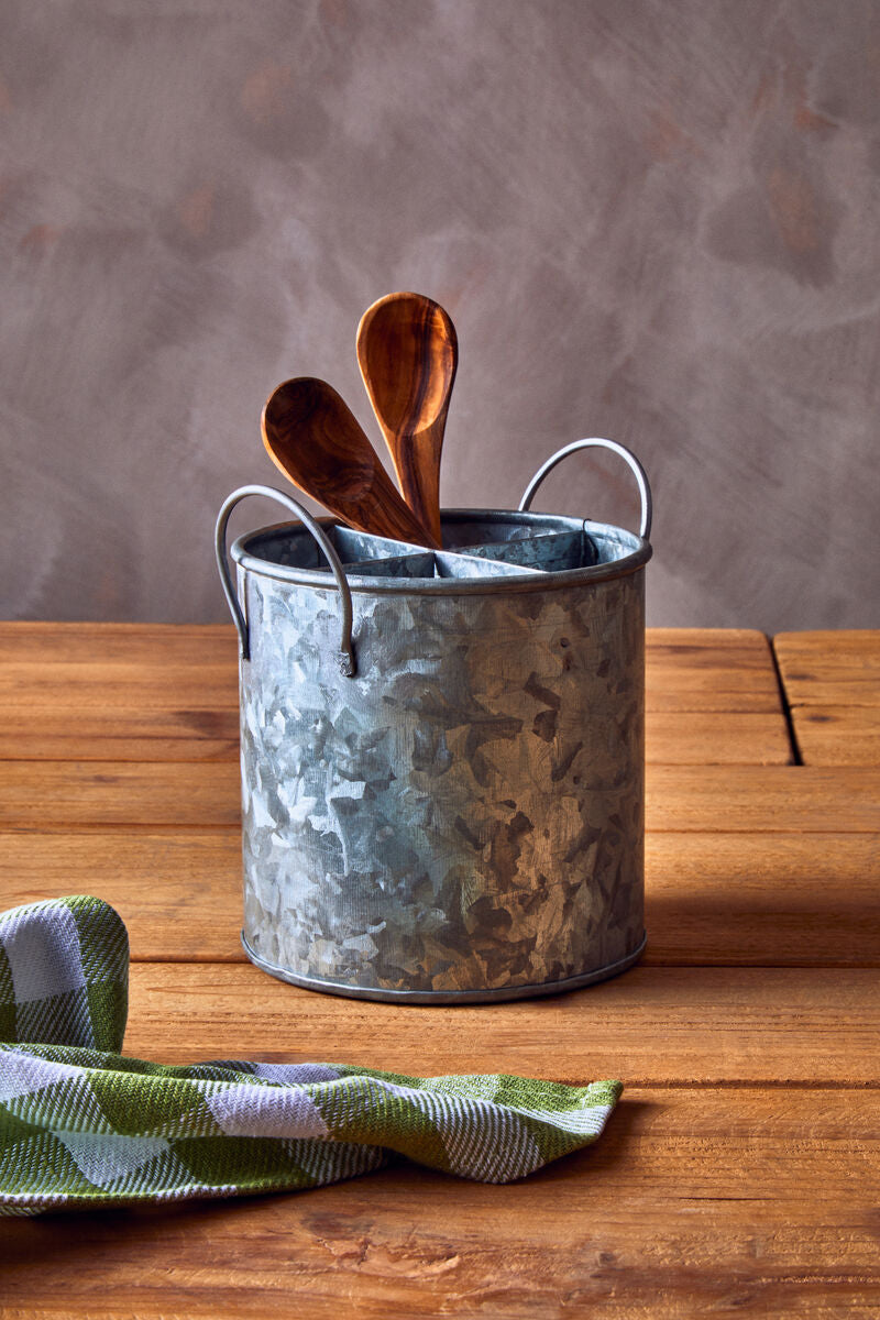 Drummond Four Section Galvanised Steel Cutlery Holder