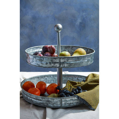 Drummond Two Tier Galvanised Steel Cake Stand