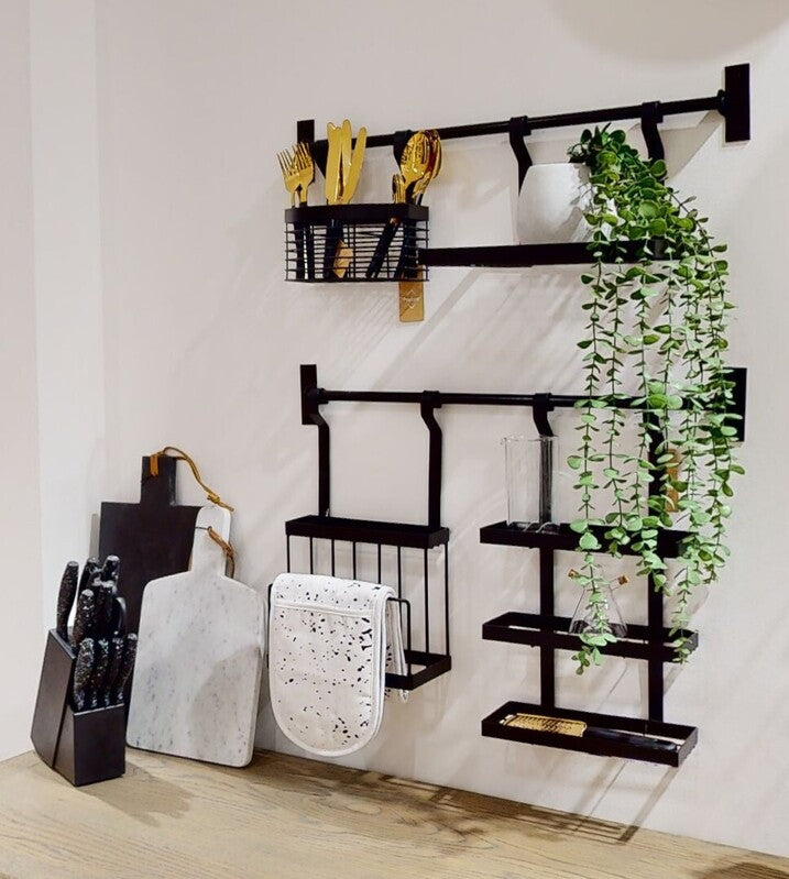 Sorello Matt Black Hanging Shelf Storage Rack