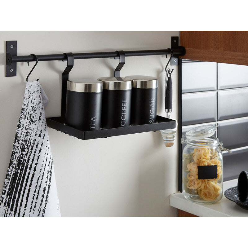 Sorello Matt Black Hanging Shelf Storage Rack