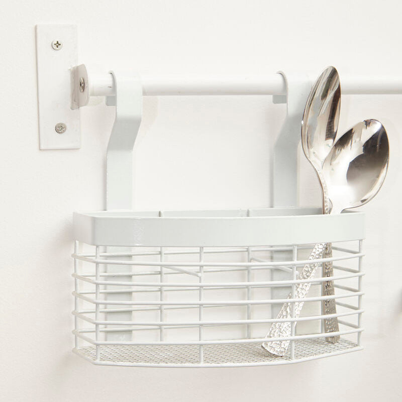 Sorello White Iron Hanging Storage Basket