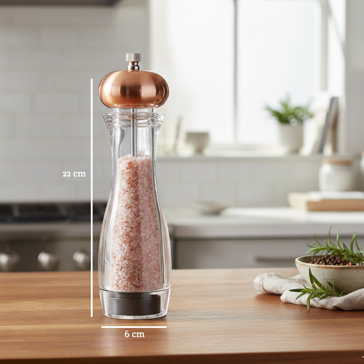 Cody Salt / Pepper Medium Clear and Copper Mill