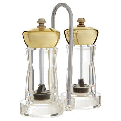 Cody Gold Salt And Pepper Mill Set On Stand