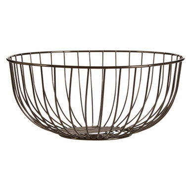Round Black Nickel Finish Fruit Basket
