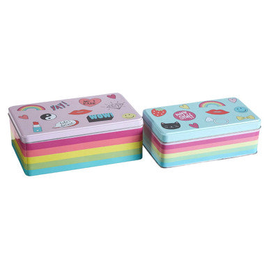 Paice Set Of 2 Fun Times Storage Tins