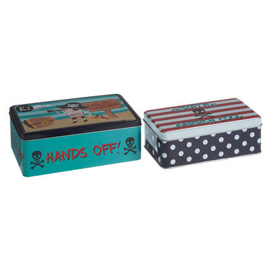 Pirate Set Of 2 Pirate Storage Tins