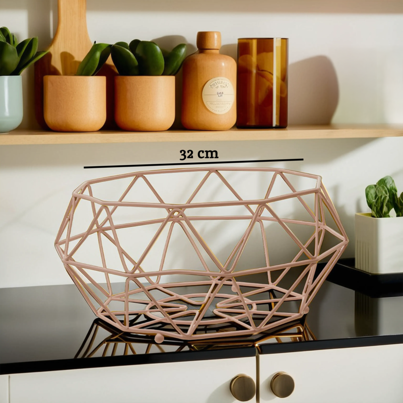 Vertex Pink Fruit Basket With Ball Feet