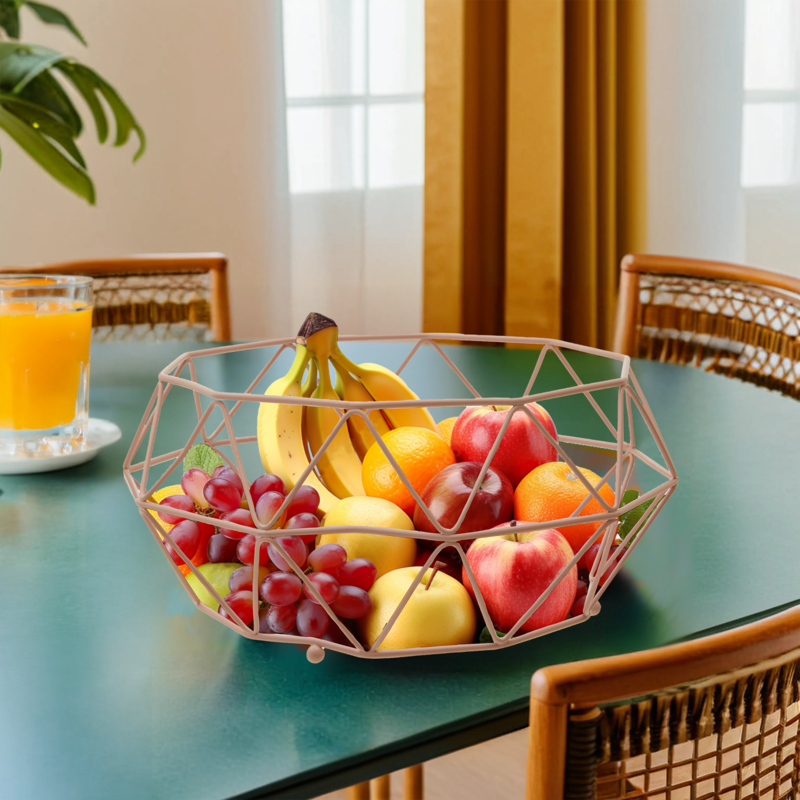Vertex Pink Fruit Basket With Ball Feet