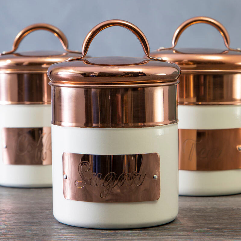 Prescott Cream And Copper Sugar Canister