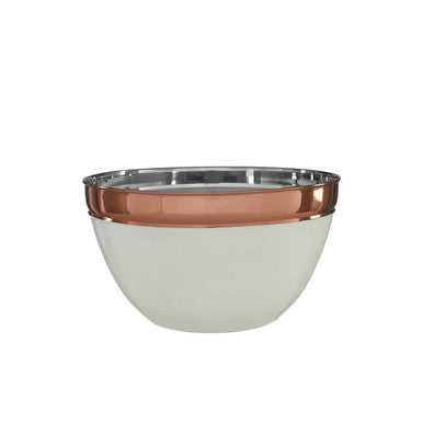 Prescott Large Cream And Copper Mixing Bowl