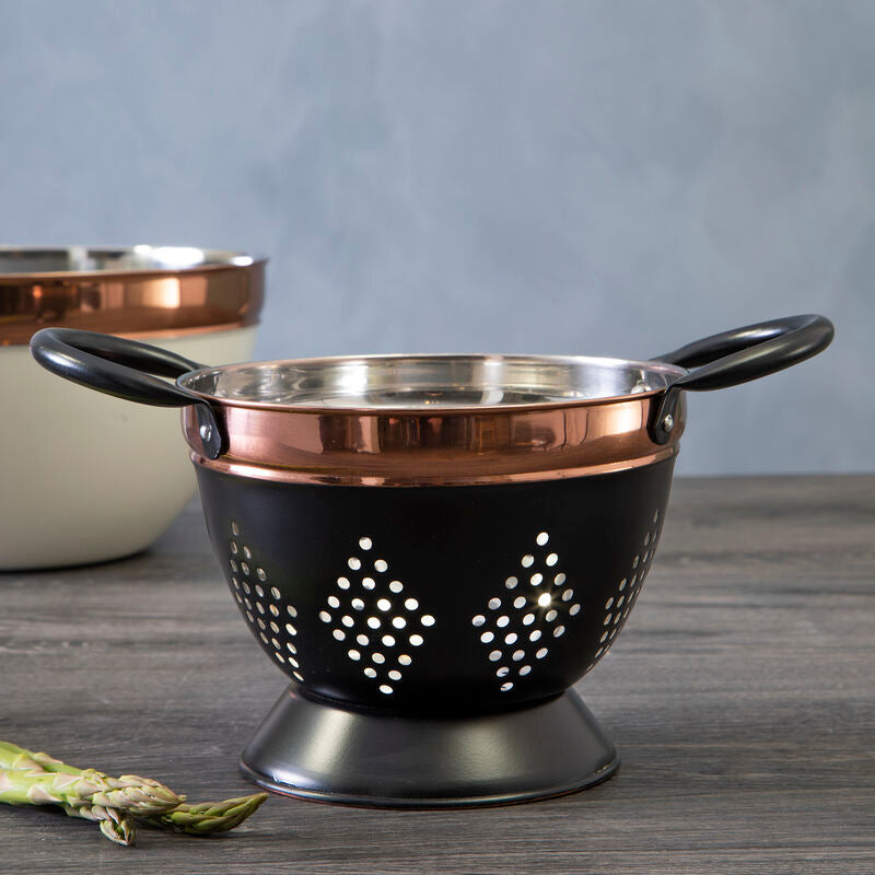Prescott Small Charcoal And Copper Colander