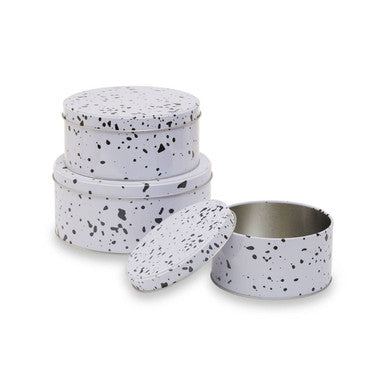 Speckled Set Of 3 Cake Storage Tins