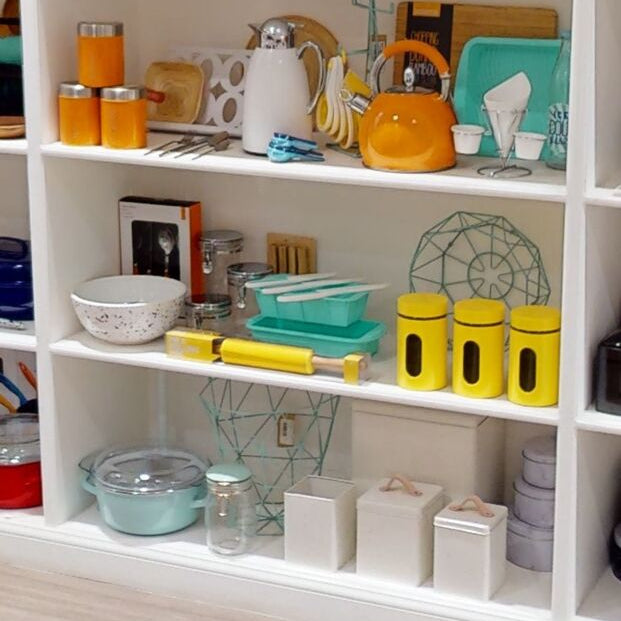Set Of Three White Marble Effect Storage Tins