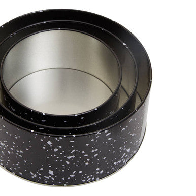 Paice Set Of Three Black And White Storage Tins