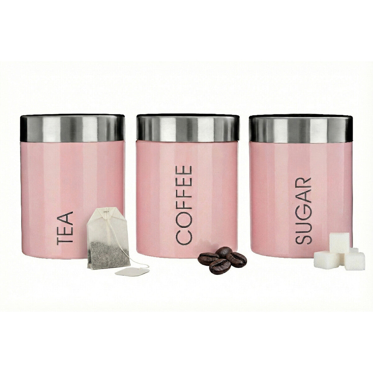 Liberty Light Pink Enamel Canisters