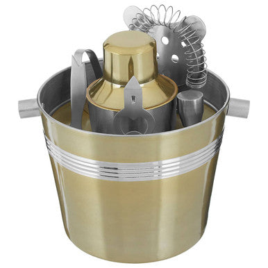Mixology 7 Piece Bar Set in Brushed Gold Finish