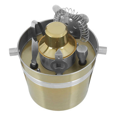Mixology 7 Piece Bar Set in Brushed Gold Finish