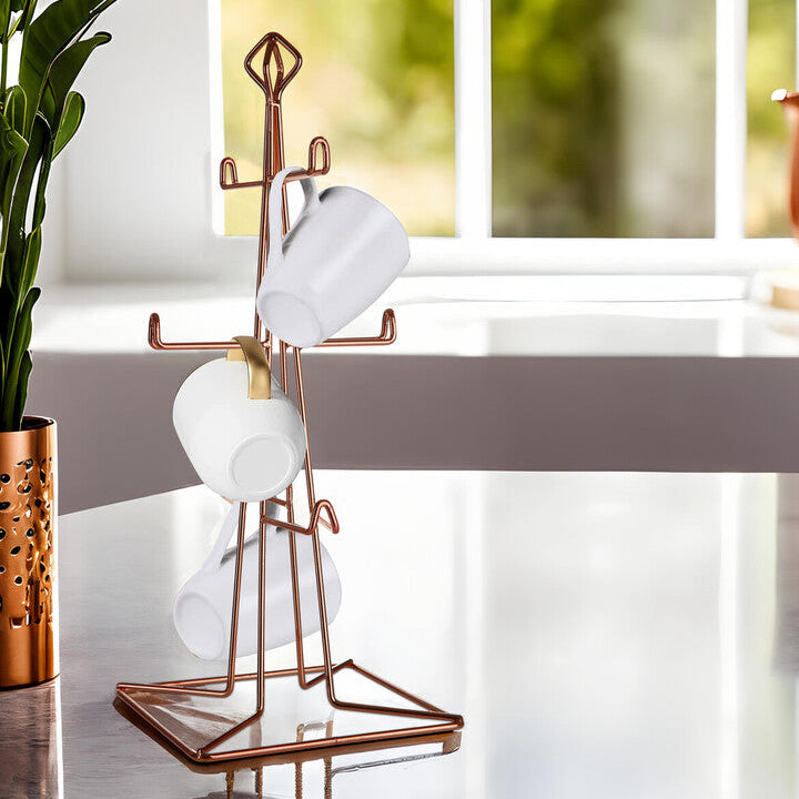 Vertex Copper Finish 6 Mug Tree