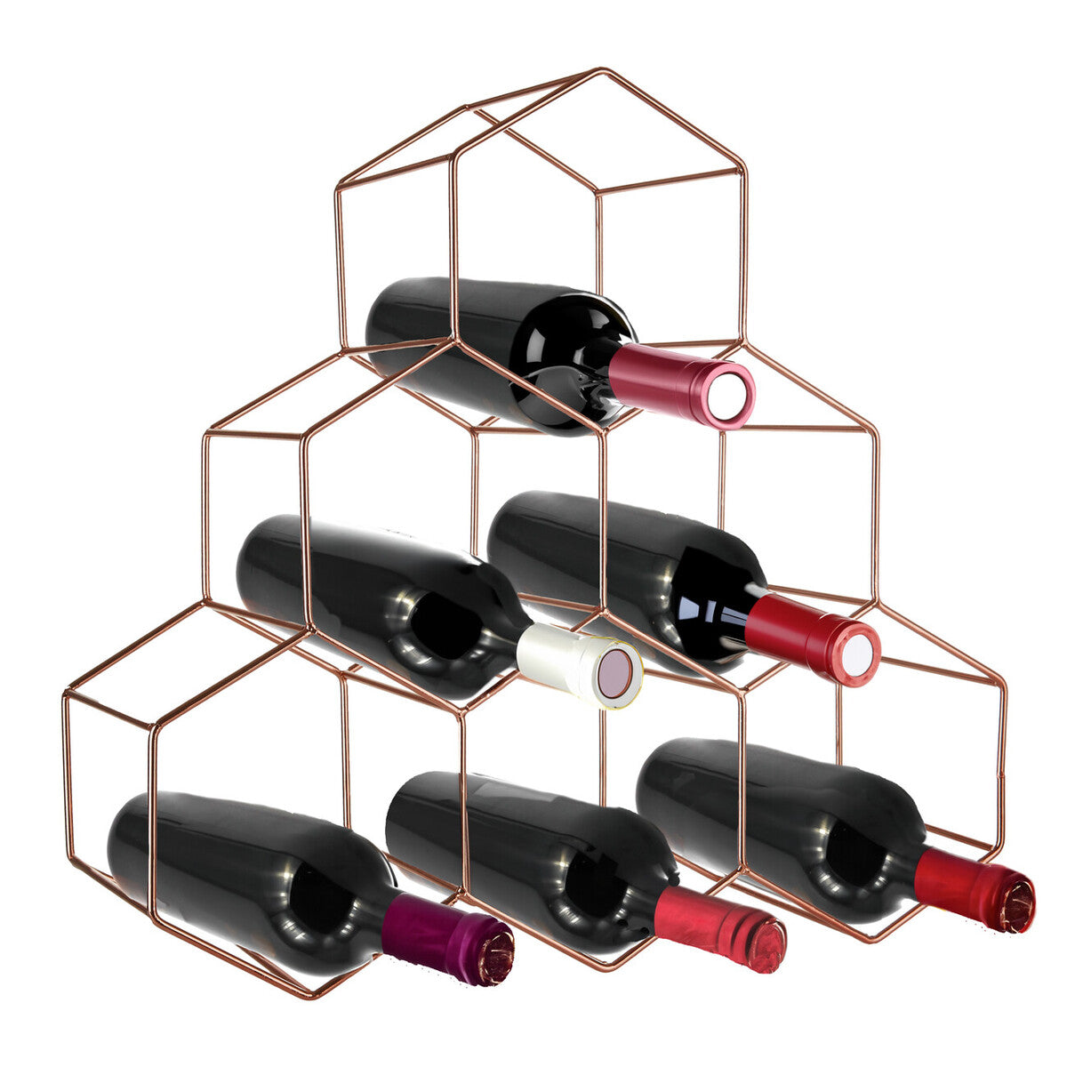 Vertex 6 Bottle Copper Finish Wine Rack