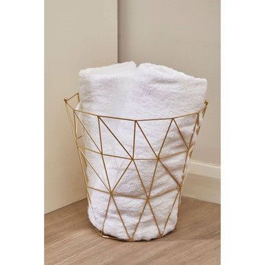 Vertex Gold Finish Tall Storage Basket