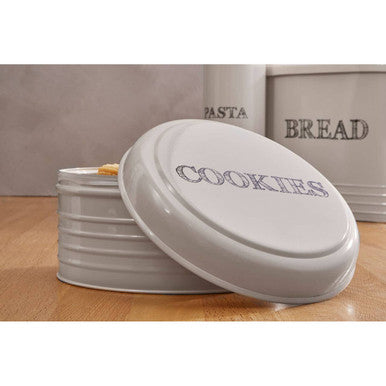 Sketch Cream Finish Round Biscuit Tin