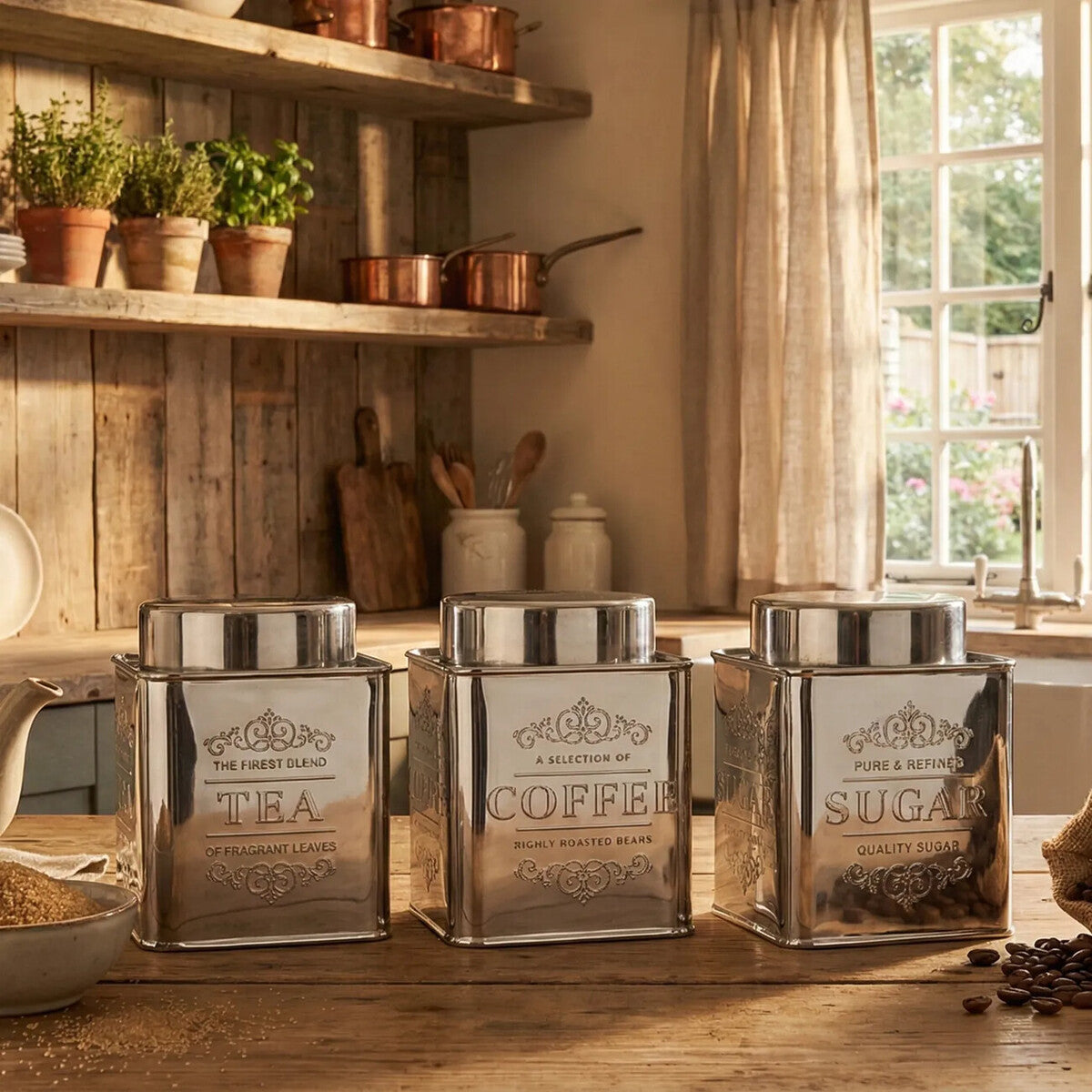 Chai Stainless Steel Tea Coffee and Sugar Set