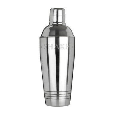 Silver cocktail shaker on a white background