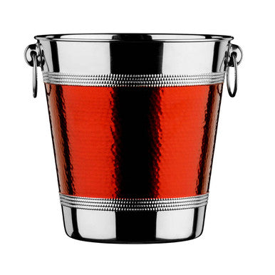 Hammered Red Band Wine Bucket